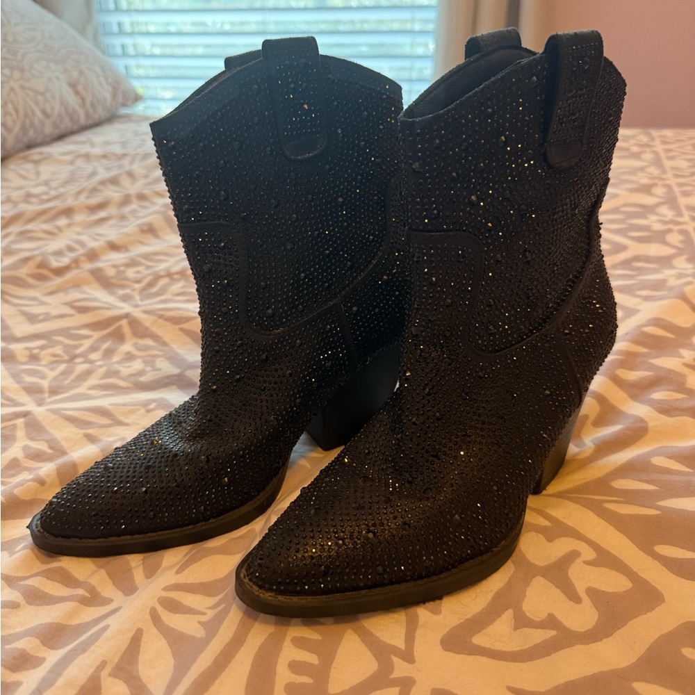 sparkle black cowboy boots - Picture 2 of 3